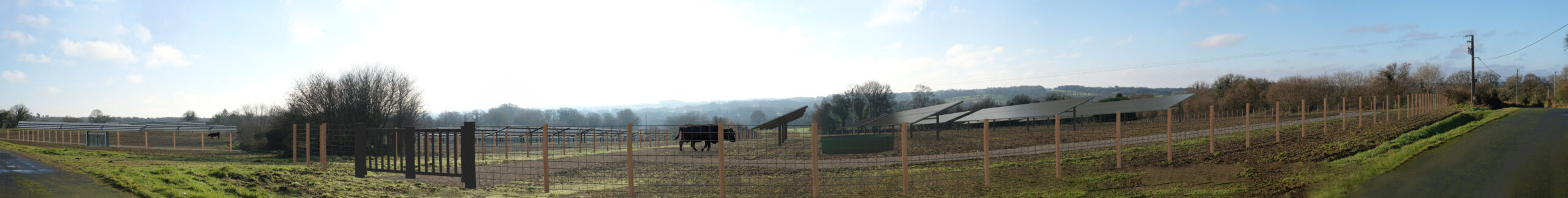 1 -Vue depuis le Nord avec le parc agrivoltaïque